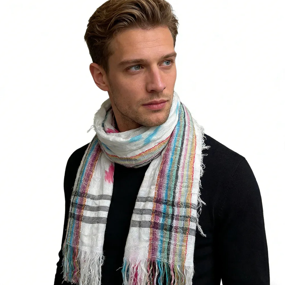 Colorful Striped Square Scarf