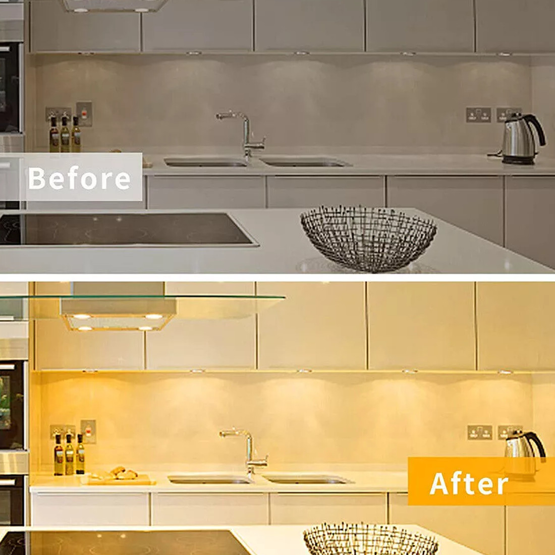 LED Under Cabinet Lighting Kitchen Counter Closet Puck Light Lamp 36 Packs Kit — image 10