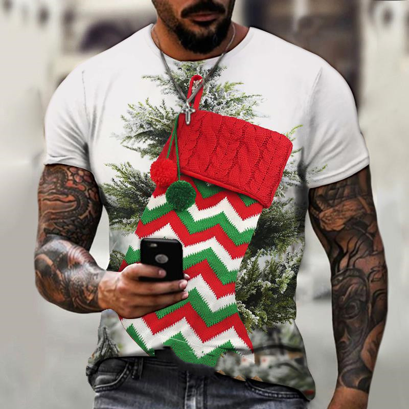 Title 9, Kerstmis heren 3D T-shirt met digitale print en...