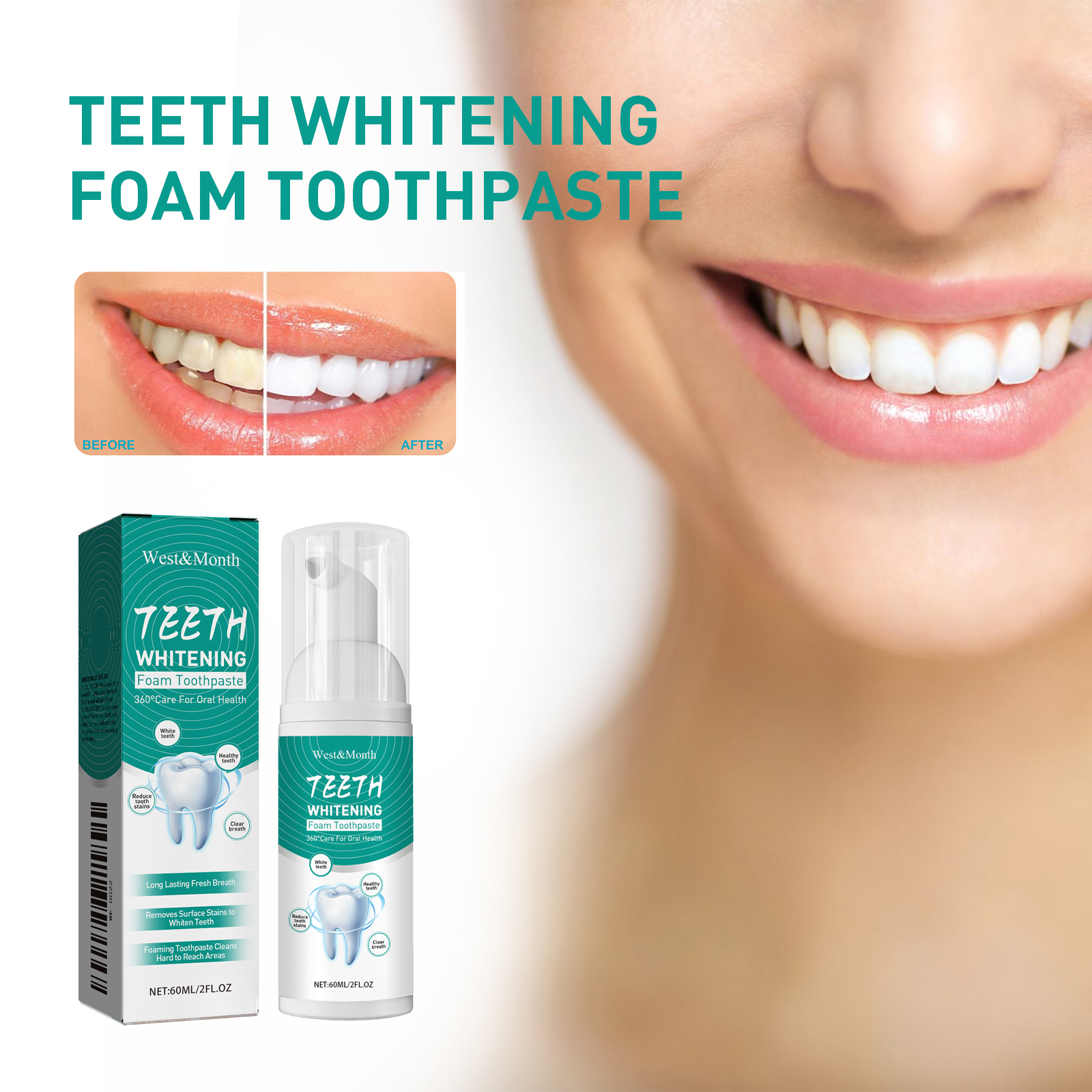 Foam Toothpaste 60ml 1box product image