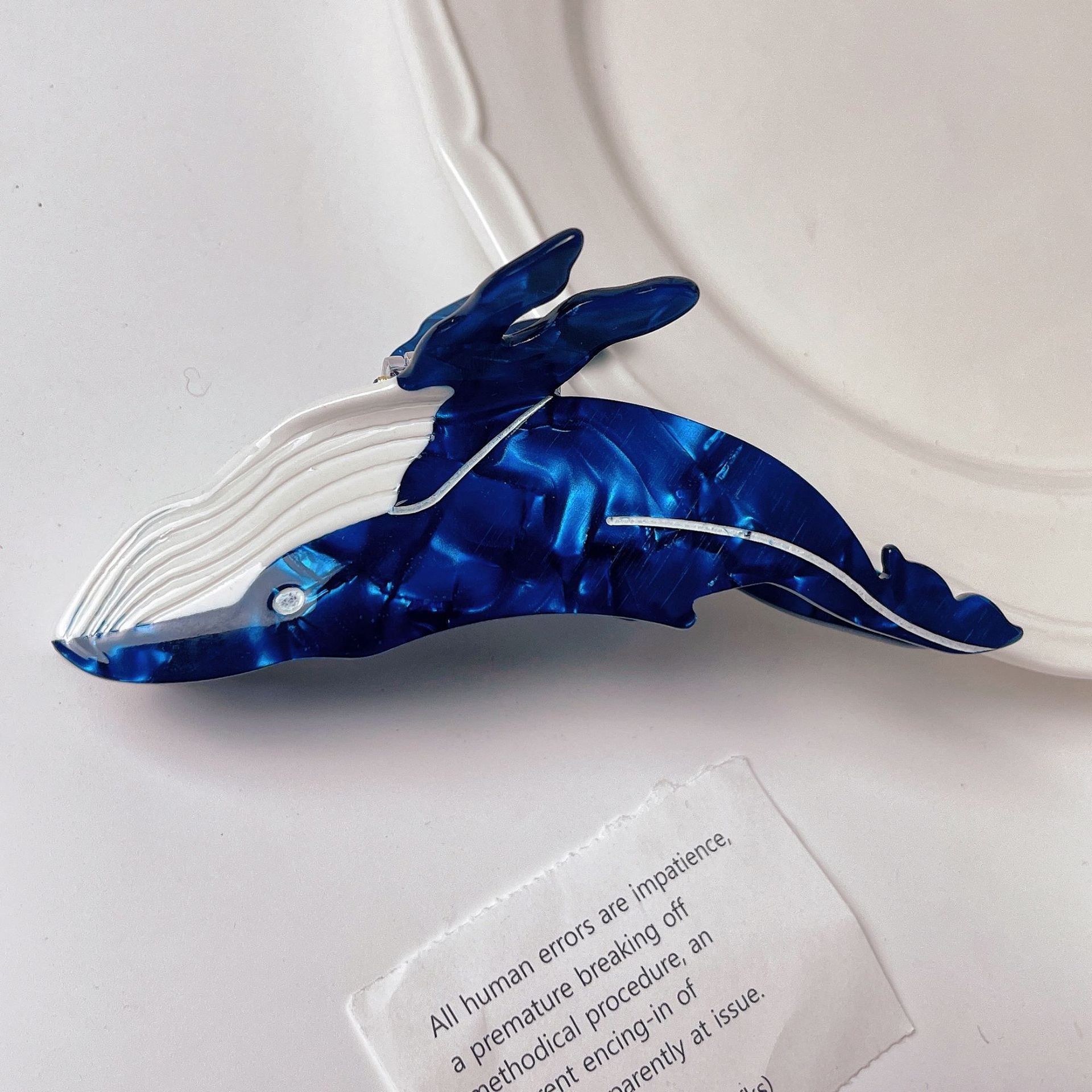 Shark Personality Acetate Blue Whale Hair Clip