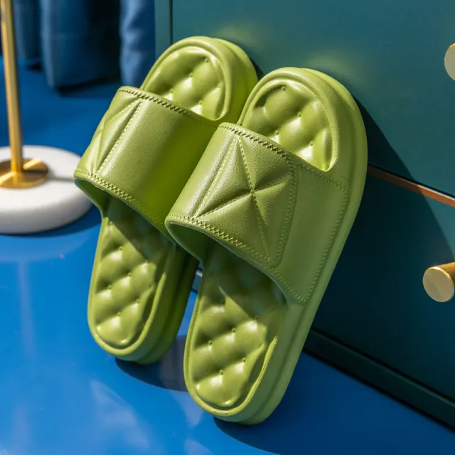 Women's Summer Slippers Home Soft Slippers Thick Sole Non slip EVA Indoor Shoes Flat Slides Couple Beach Shoes Green - Shop at LoveMi