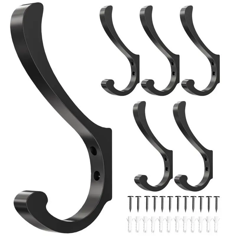 Set Of 6 Heavy Duty Coat Hooks