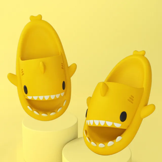 Adult's Slippers Indoor Outdoor Funny Shark Cartoon Yellow - Shop at LoveMi
