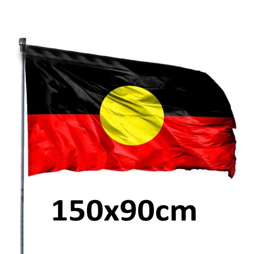 Aboriginal Flag 150x90cm Brass Grommets Heavy Duty Australian Indigenous Outdoor 5 Foot Flag 1Pc - Shop at LoveMi
