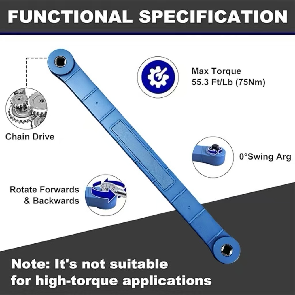 15.4in Offset Extension Wrench Tight Reach Set Drive Adapter For Automotive — image 3