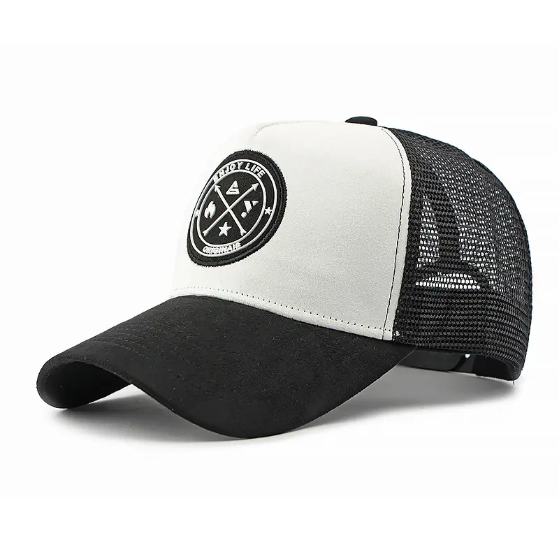 Men's And Women's Multi-color Suede Mesh-rimmed Baseball Cap With Round Logo And Adjustable Strap. Stylish And Versatile, Suitable For Daily Outings And Outdoor