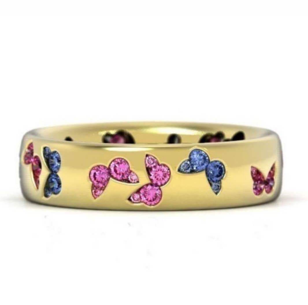 Title 6, Bague femme en zircon avec motif papillon, styl...