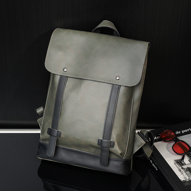 Men's Trendy Retro Back Preppy Backpack Green - Shop at LoveMi