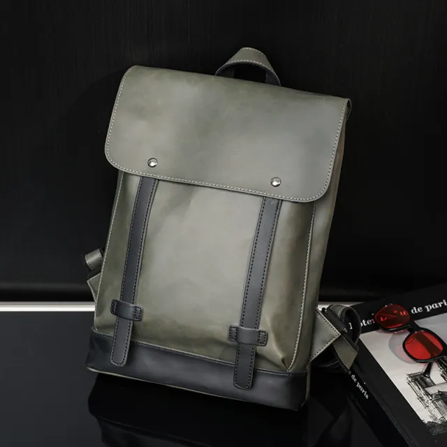 Men's Trendy Retro Back Preppy Backpack Green - Shop at LoveMi