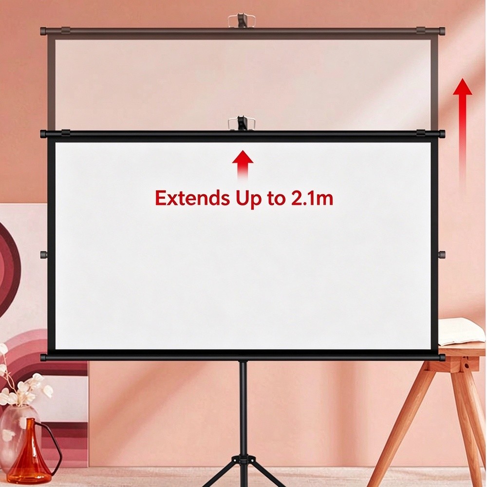 Tripod Projector Screen With Stand 1 00 Inch 4K HD 16 9 Home Cinema Portable