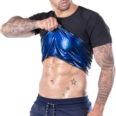 Underwear Health Sports Body Tight Body Shaper Short Sleeve Corset Sweat Top - Men - View 1