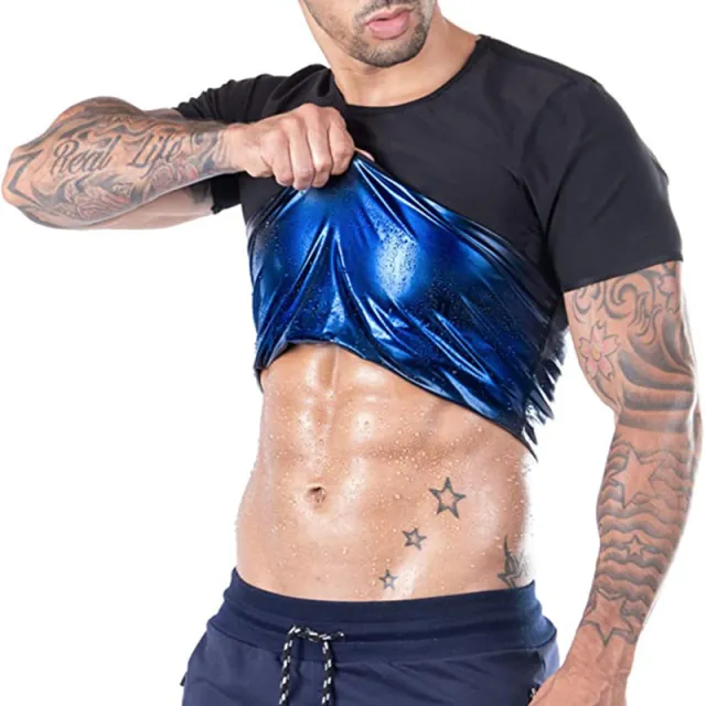 Underwear Health Sports Body Tight Body Shaper Short Sleeve Corset Sweat Top Men - Shop at LoveMi