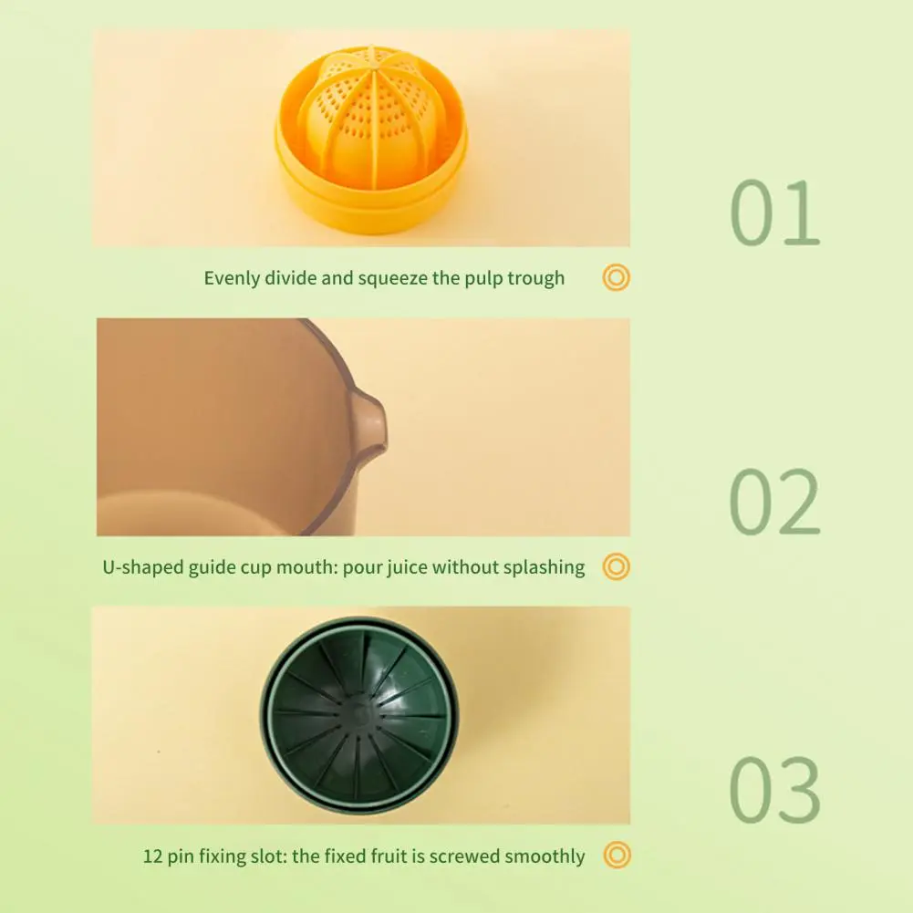 Mini Portable Manual Juicer Citrus Juicer Manual Lemon Squeezer Lime Orange Juicer Homemade DIY Fruit Orange Separating Juicer Fruit Separator Not Splash Semi-Transparent Non-electric Lemon Squeezer – image 7