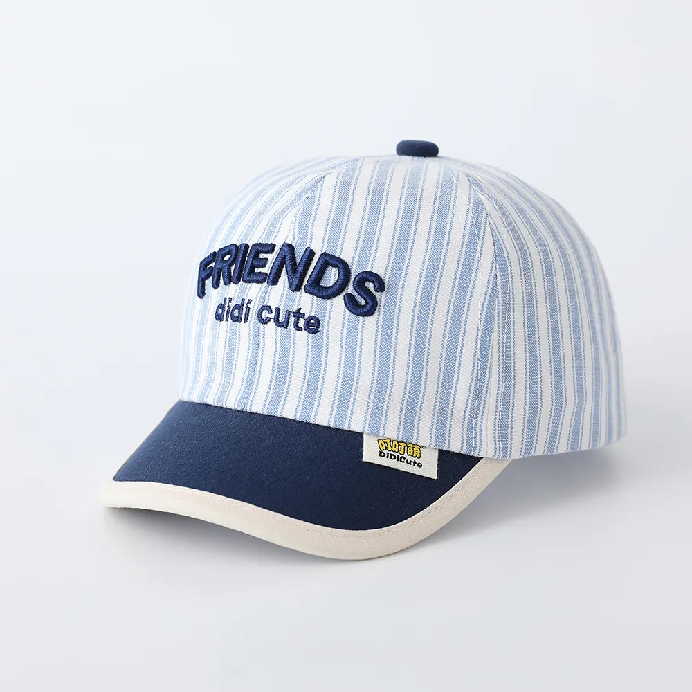 Striped Multi-color Three-dimensional Multi-letter Embroidered Adjustable Trendy