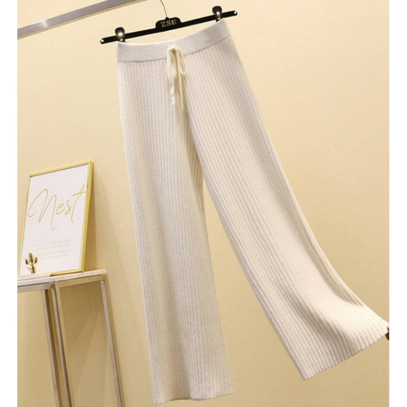 Title 6, High Waist Drape Split Autumn Knitted Pants