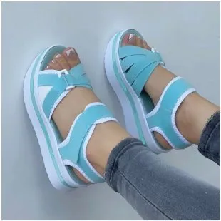 Bandage Design Shoes Women Platform Sandals Summer - Blue