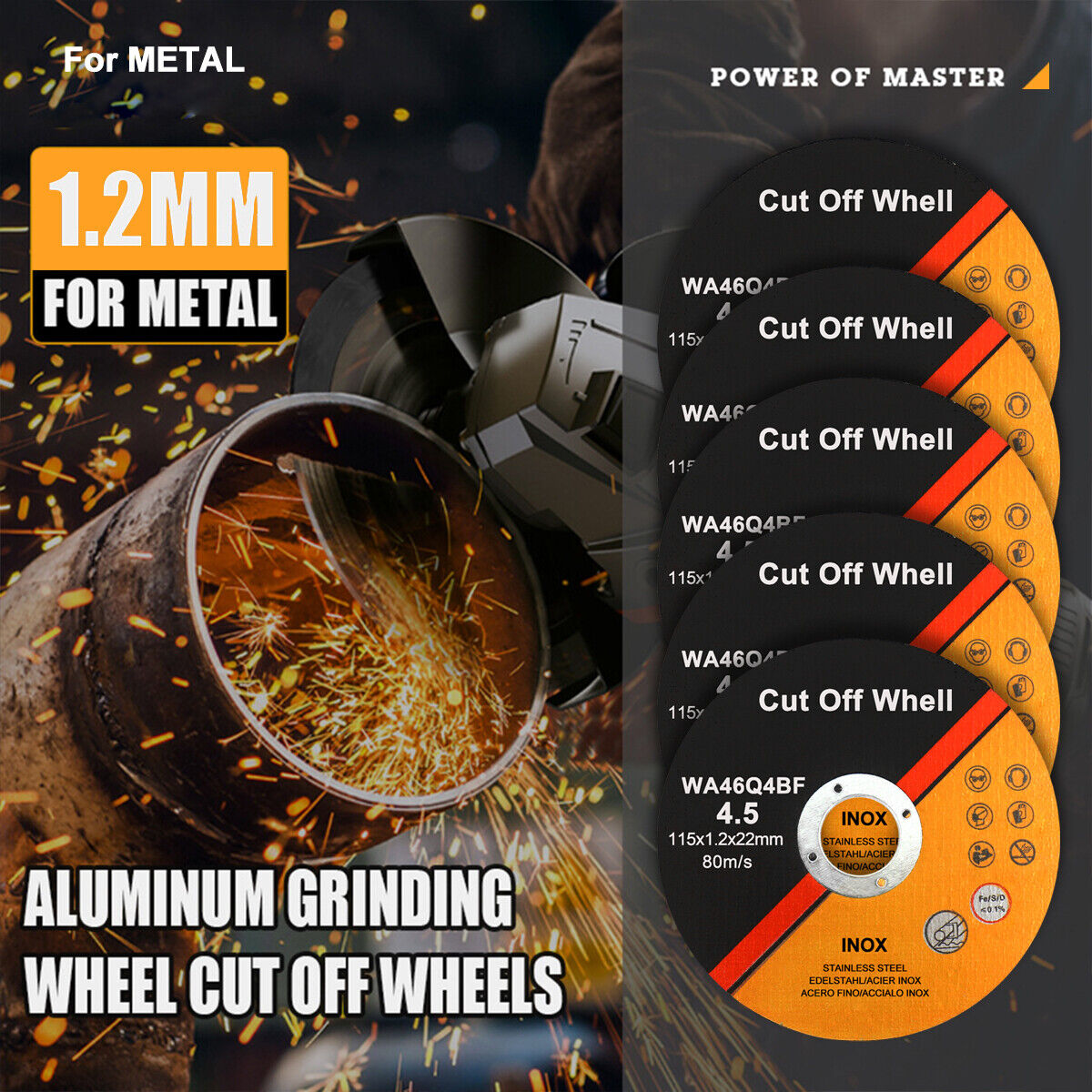 50 X 115mm ULTRA THIN 1mm METAL CUTTING BLADE DISC FOR STEEL & STAINLESS ANGLE 50PCS — foto 2