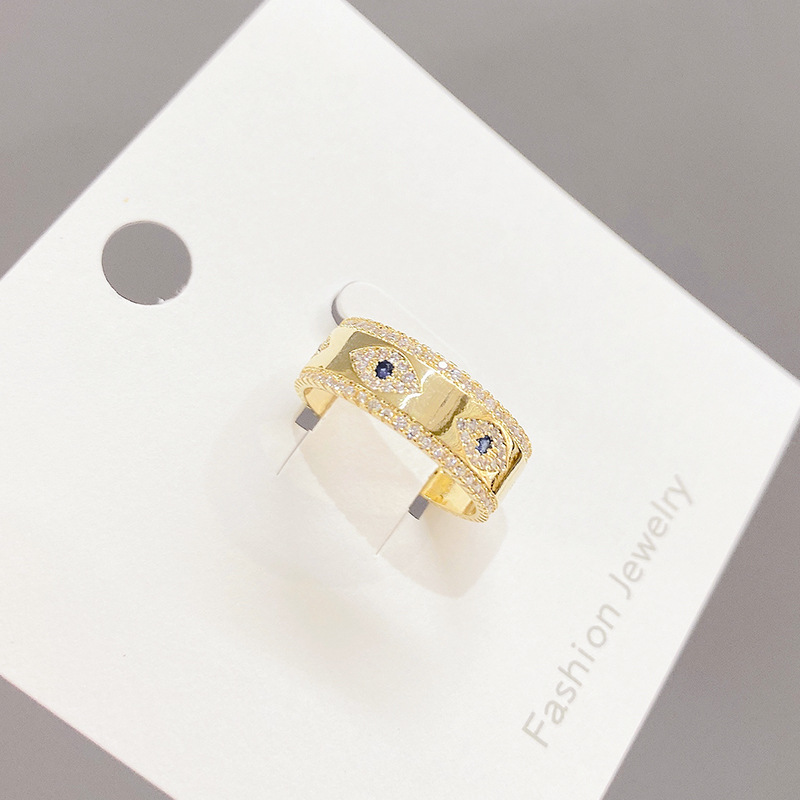 Gold-plated Blue Eye Zircon Ring