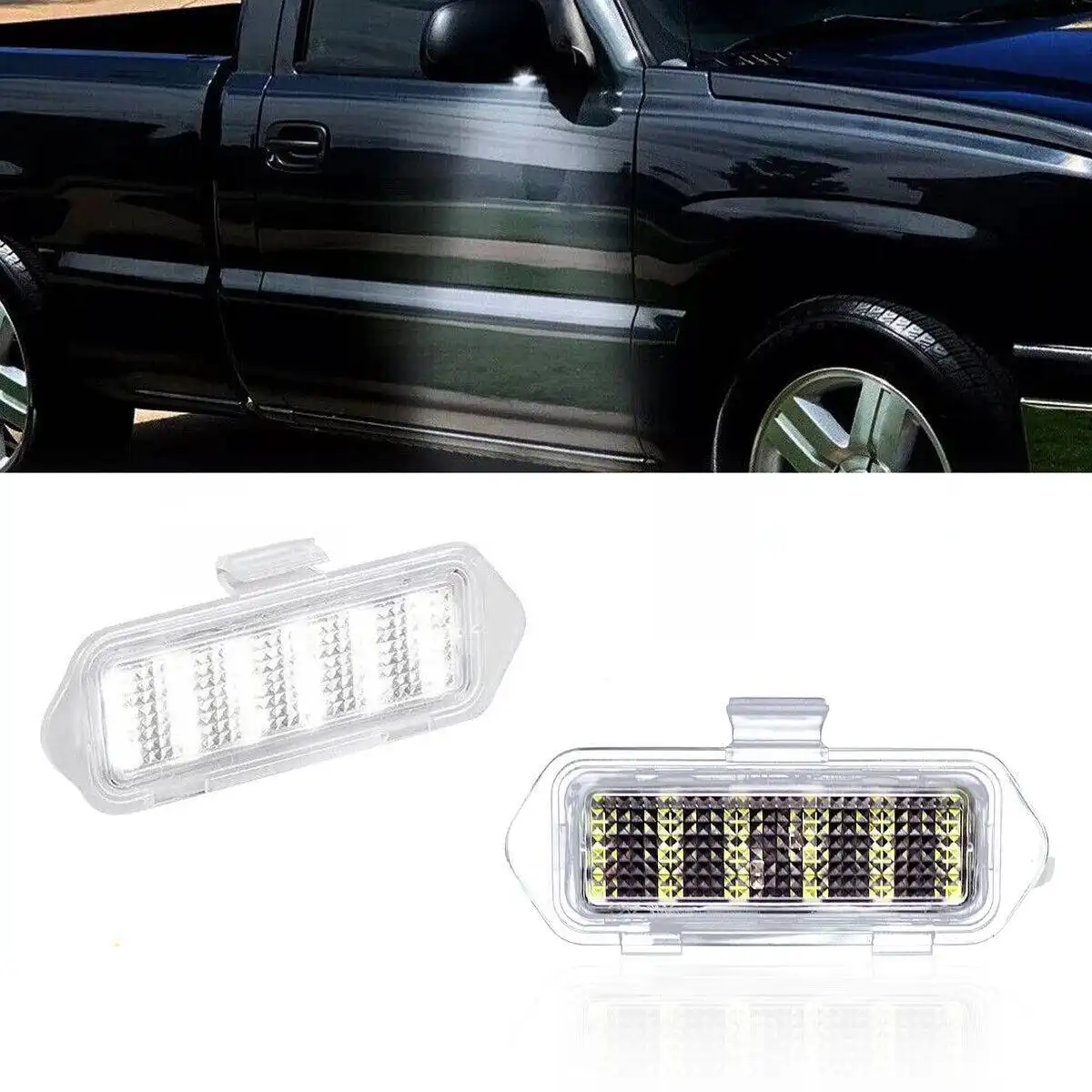 LED Side Mirror Puddle Lights For 03-06 Escalade Silverado Suburban Tahoe Sierra