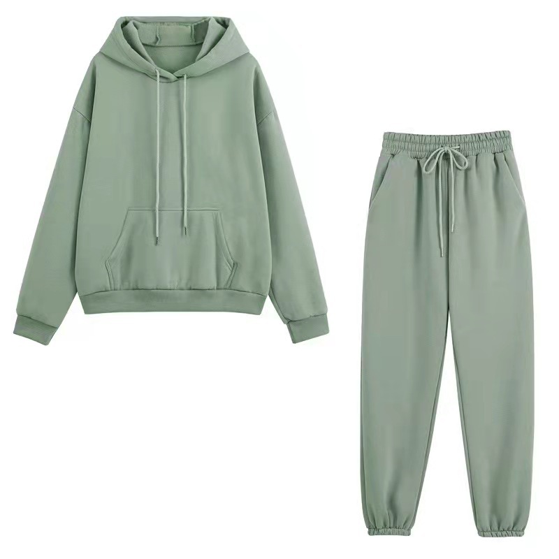 Women's Loose Sweatshirt Solid Color Sports Suit