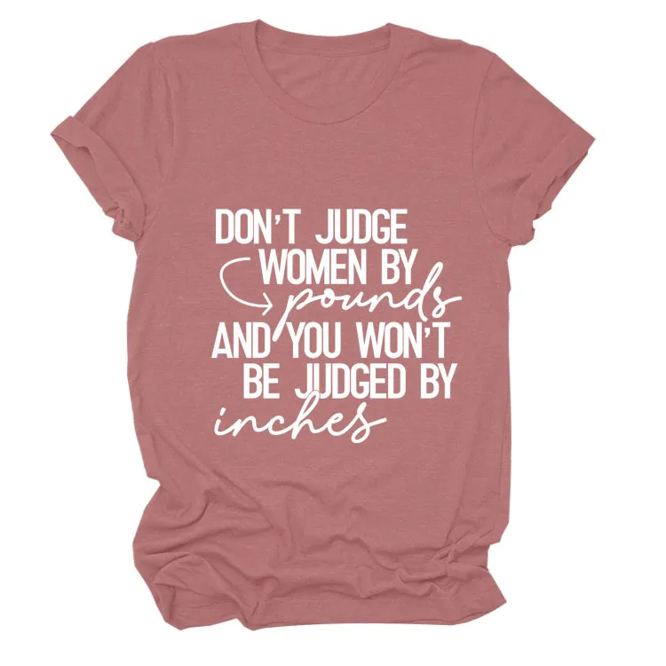 Summer Letter Fashion Women's Short Sleeve Underpinning T-shirt - Rose Gold White Font