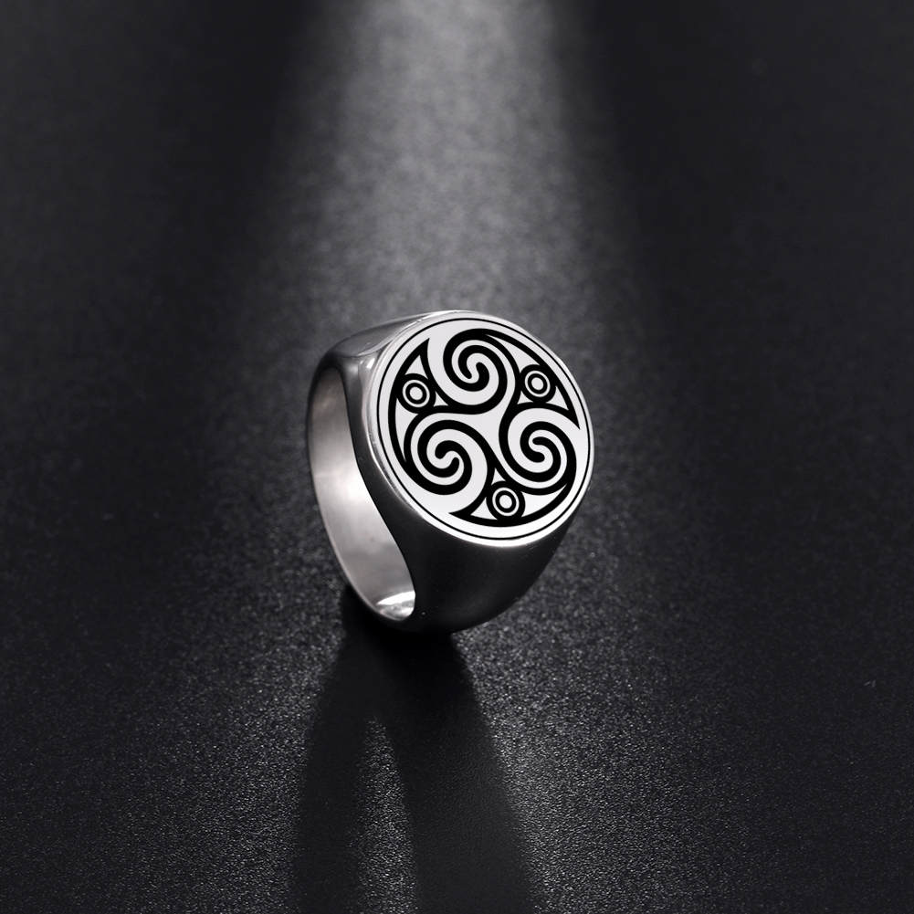 Fashion Symbol Pattern Stainless Steel Ring