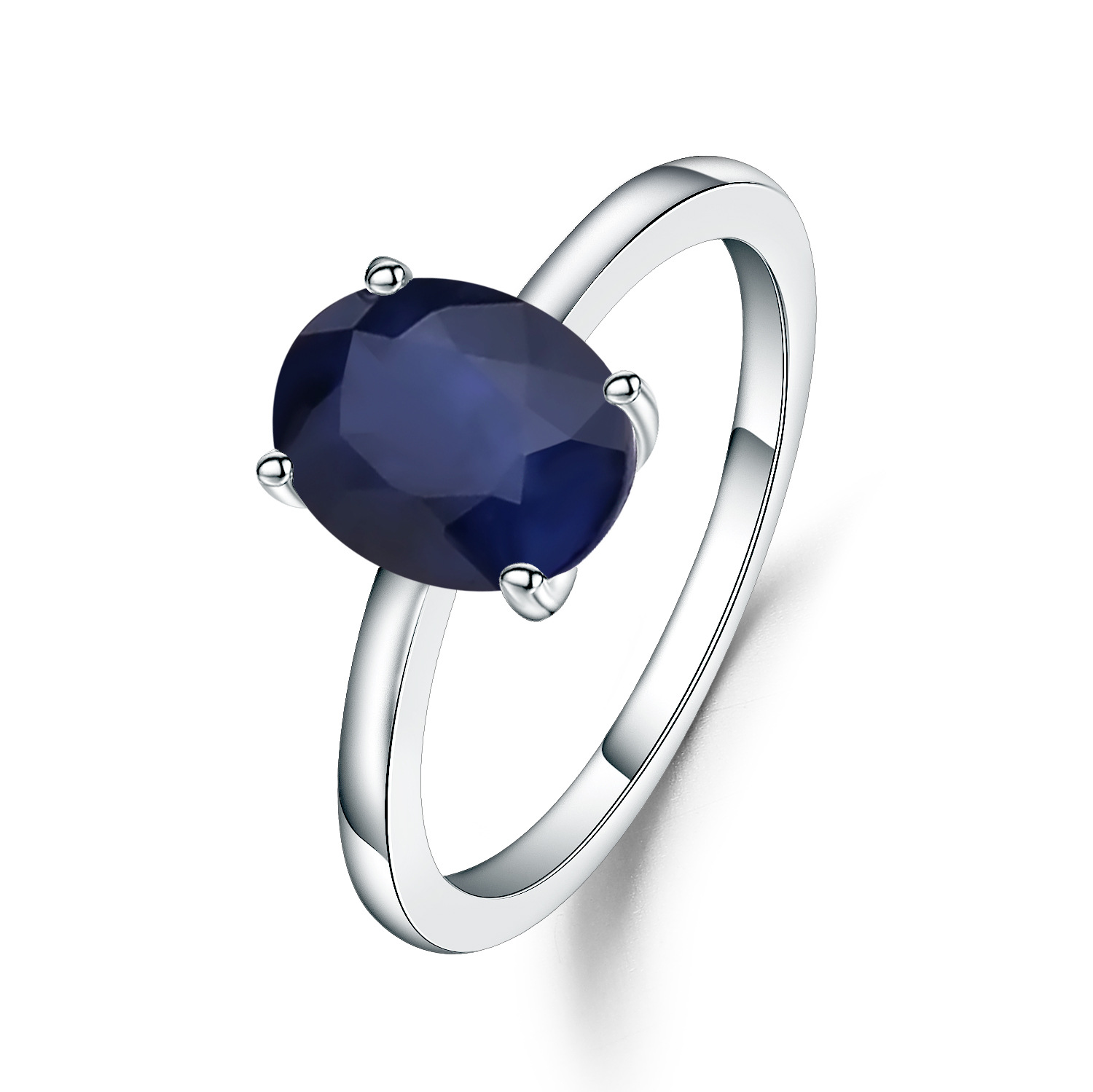 Simple And Fashionable S925 Sterling Silver Inlaid Natural Colorful Gem Crystal Ring