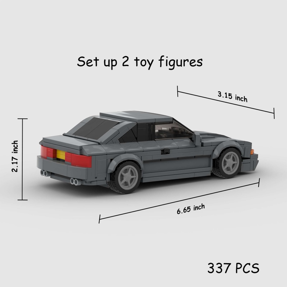 337PCS DIY Gray Sports Car Toy Building Set,City Building Bricks Building Blocks DIY Vehicles For Kids And Adults