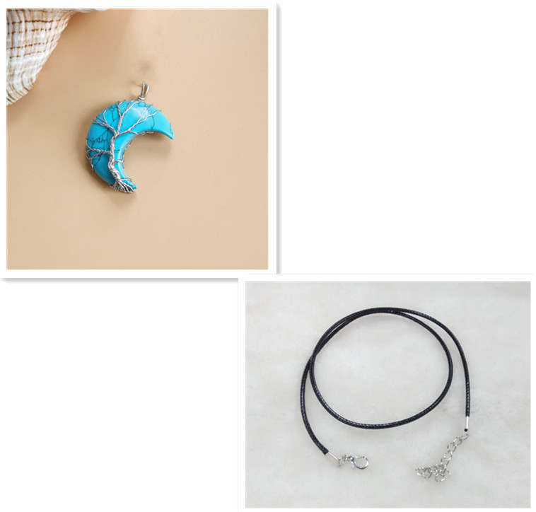 Луна, натуральный камень, аметист, Древо жизни, ожерелье, дерево удачи ручной работы