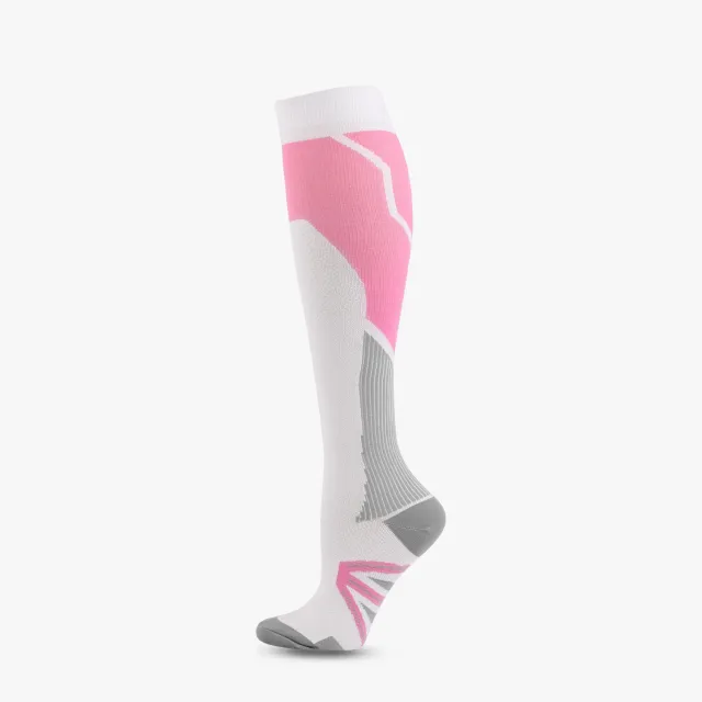 Motion Fitness Long Leg Compression Socks White Pink - Shop at LoveMi