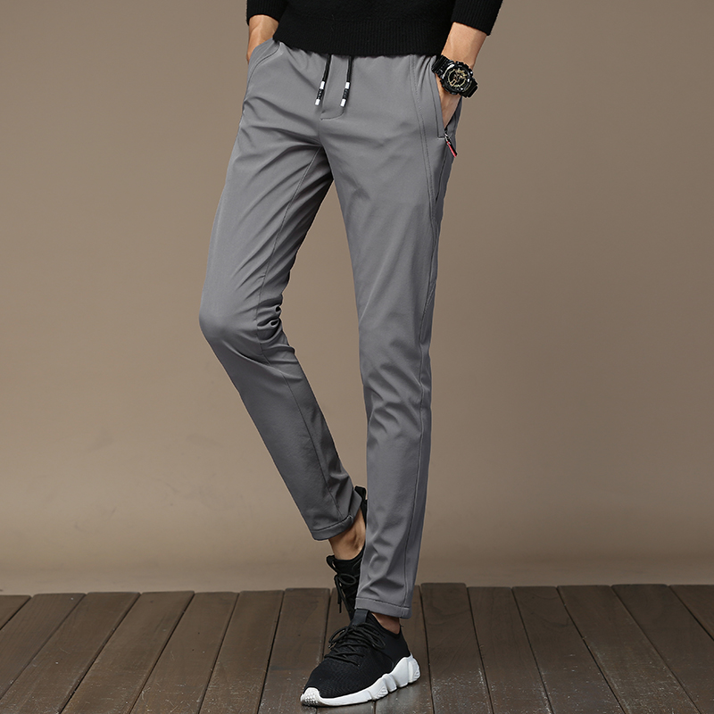 New Summer Thin Ice Silk Daddy Pants Men's Casual Pants