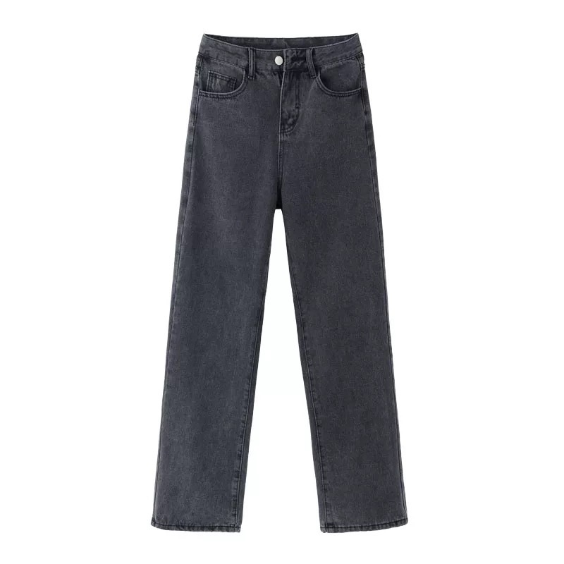 Straight Mop Wide Leg Pants Black Gray - Shop at LoveMi