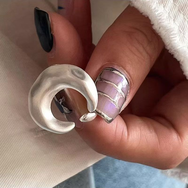 Vintage Freedom Letter Open Ring, Antique Metal Adjustable Band, Minimalist Cool Style Statement Ring For Women