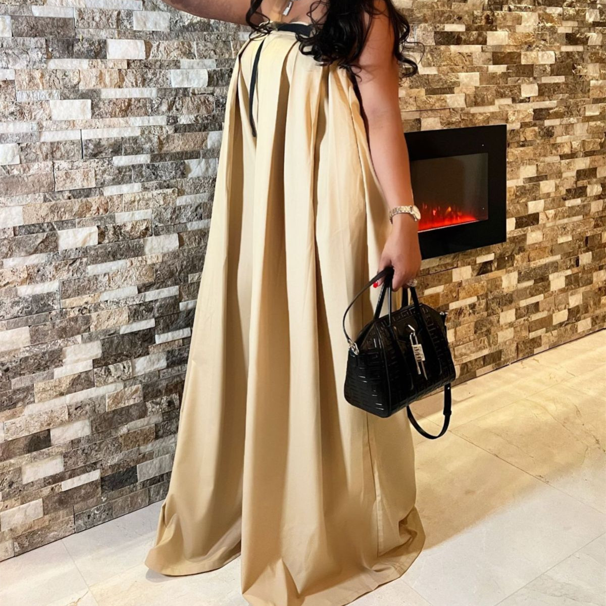 Women’s Fashion One-shoulder Multi-way Wide-leg Jumpsuit With Belt