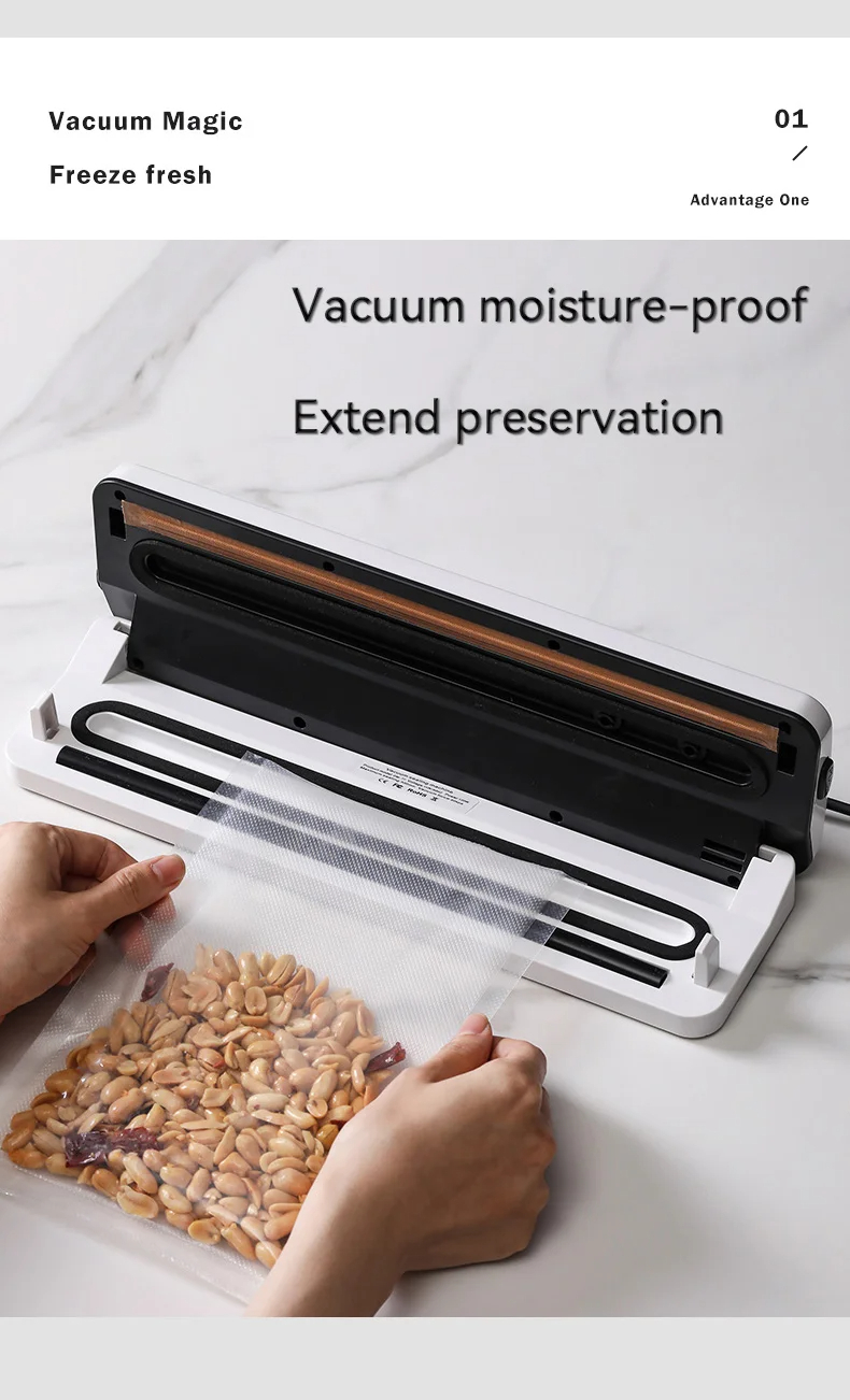 Automatic Vacuum Sealer, Vacuum Packing Machine, Household Food Preservation Bag Sealer, Small-Sized Compression Sealing Machine