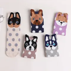 Women's Fashion Cartoon Animal Pattern Mid Tube Socks - Spotted Dog - View 1