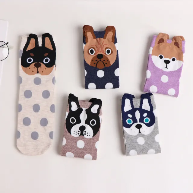 Women's Fashion Cartoon Animal Pattern Mid Tube Socks Spotted Dog - Shop at LoveMi