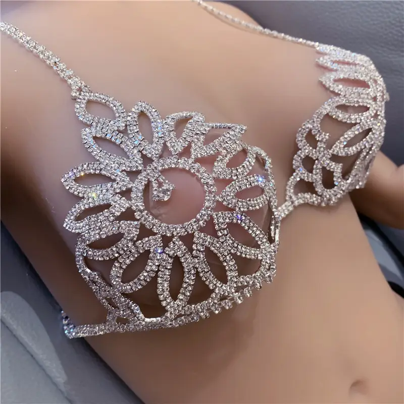 Body Chain Rhinestone Claw Chain Panty Bra Set