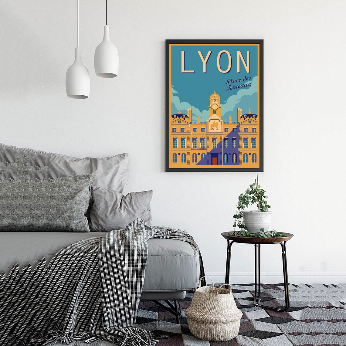 Lyon Art Wall Posters Vintage Tours Of France