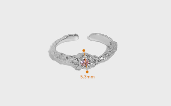 Title 1, Sterling zilveren ring met zirconia lavatextuur...