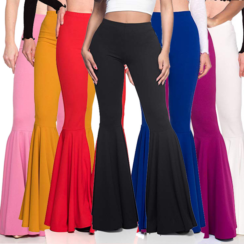 Women's Mermaid High Waist Casual Fashion Pleated Flared Pants