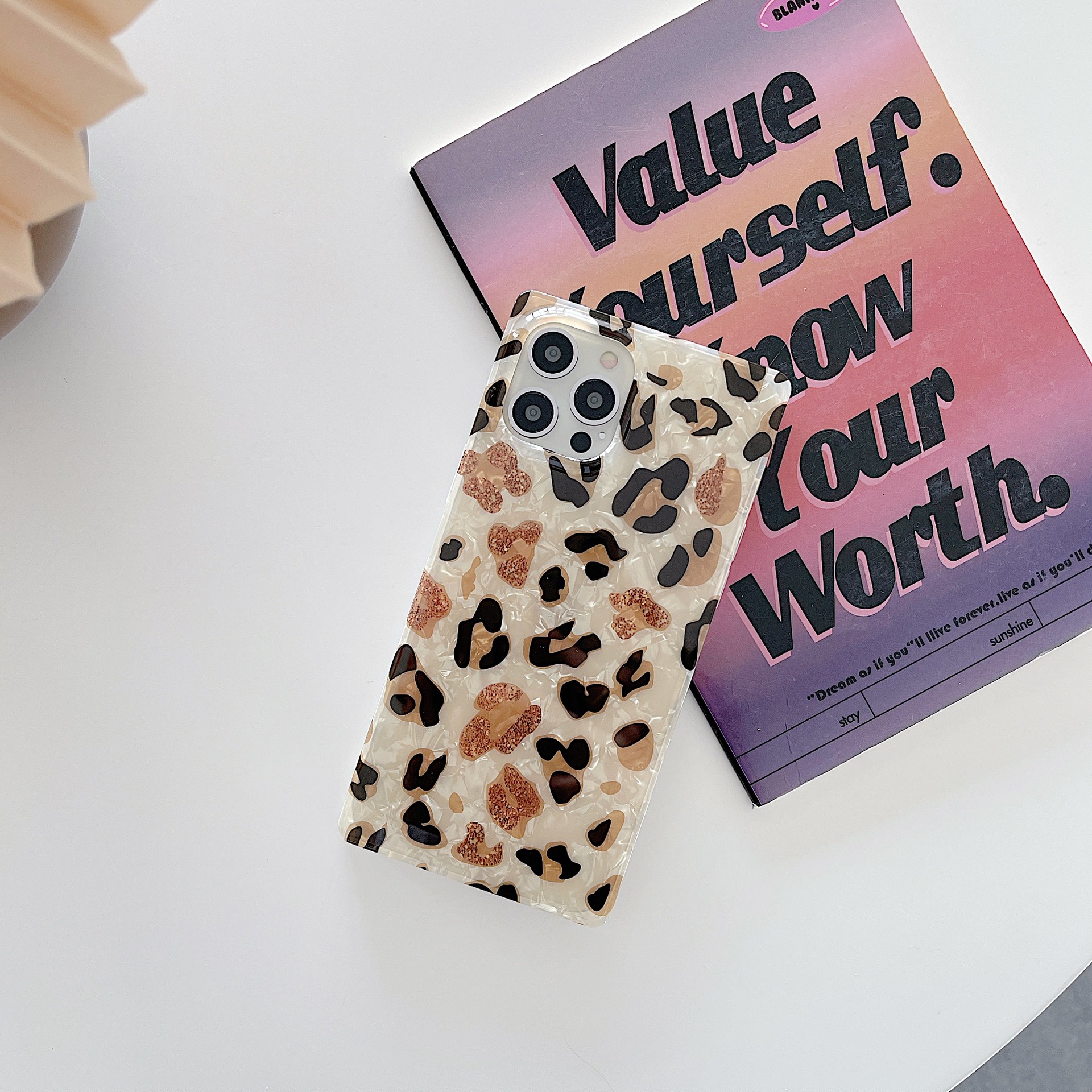 Square Leopard Print Shell Phone Case - Image 8