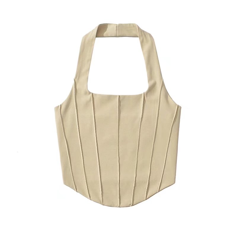 Pure Desire Multicolor Slim Fishbone Halter Camisole Top Women