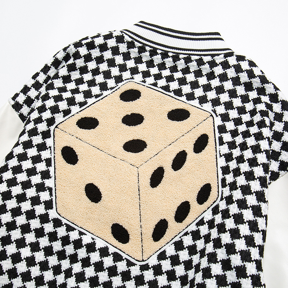 Dice Pattern Embroidered Baseball Uniform Men