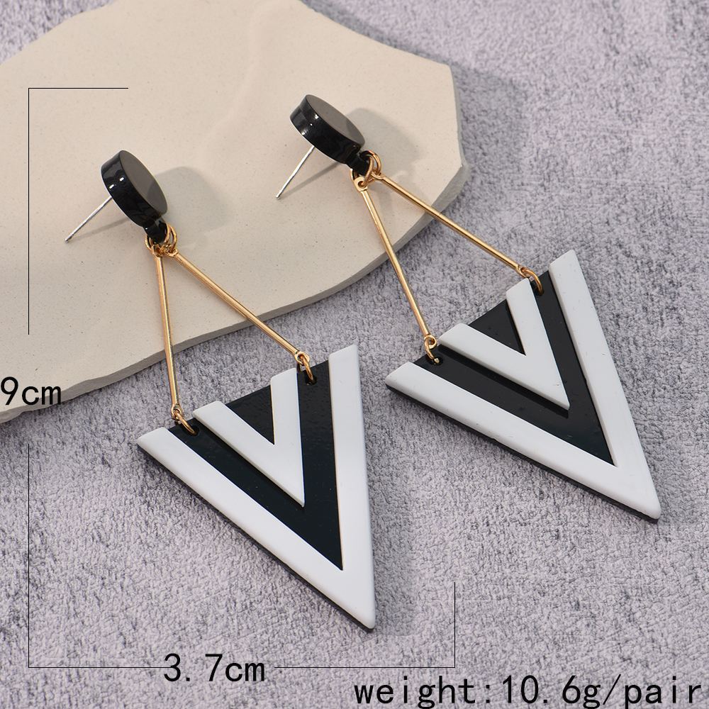 Title 6, Fashion Popular Plate Triangle Patch Earrings, ...