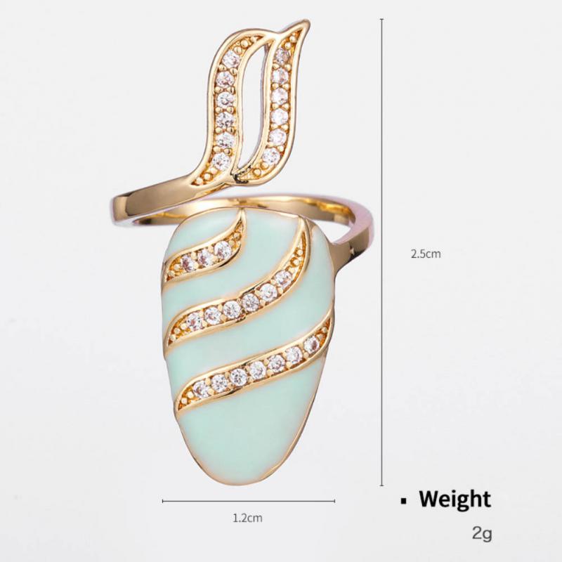 Copper Real Gold Plated Zirconium Drip Oil Nail Ring