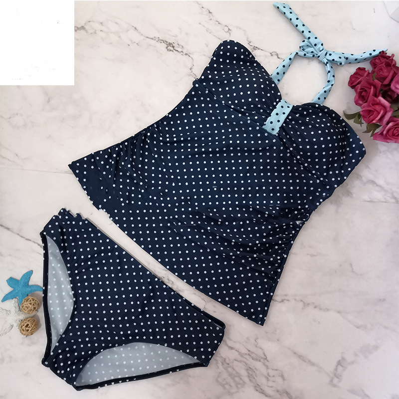 Title 7, Ladies Polka Dot Print Halter Swimsuit for Preg...