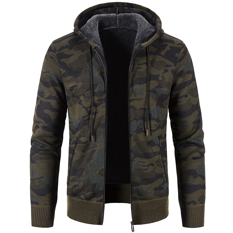 Outer Wear Camouflage Trend Sweater Top Clothes Men's Cardigan
