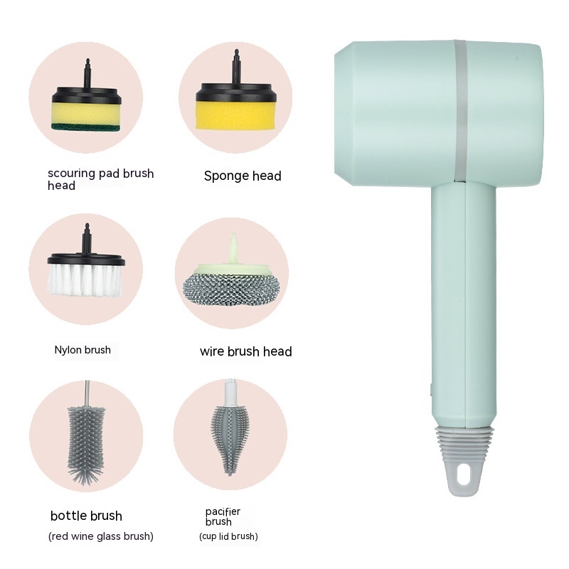 Electric Cleaning Brush Dishwashing Brush Automatic Wireless USB Rechargeable Pr